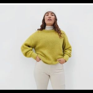 NWT Everlane Oversized alpaca crew sweater/ green/ XXL